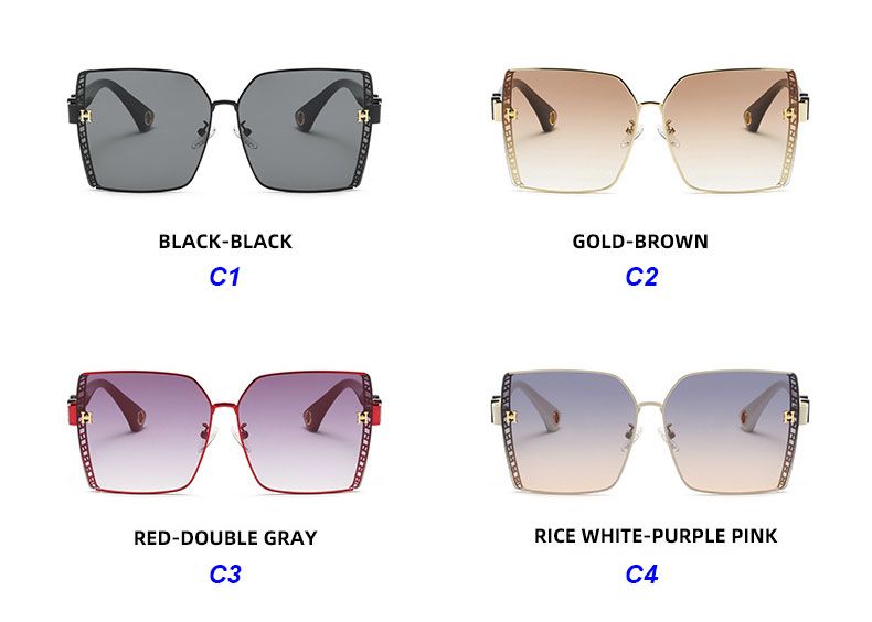 Elegant Oversized Square Women Luxury Female Sunglasses