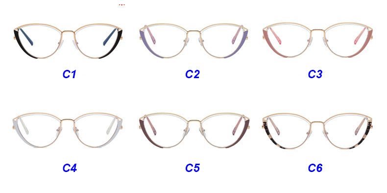 Spring Hinges Metal Frame Anti Blue Light Eyeglasses