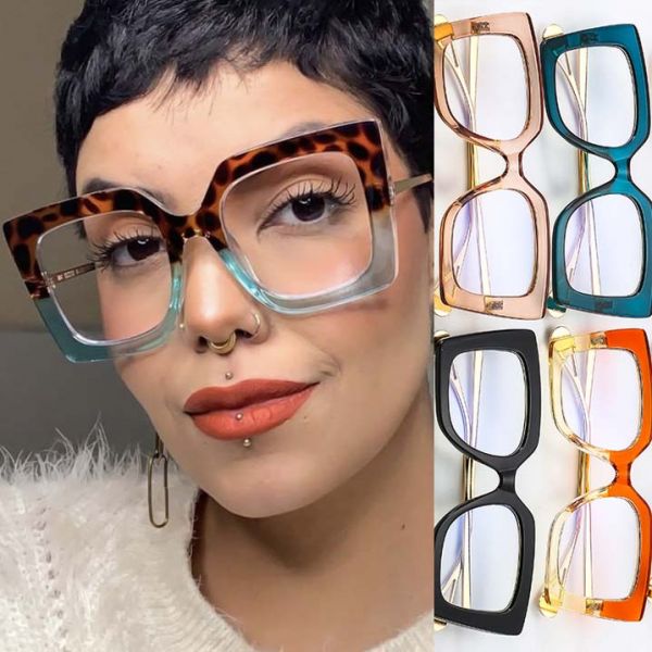 Colorful Oversized Square Optical Eyeglasses Frames Vintage