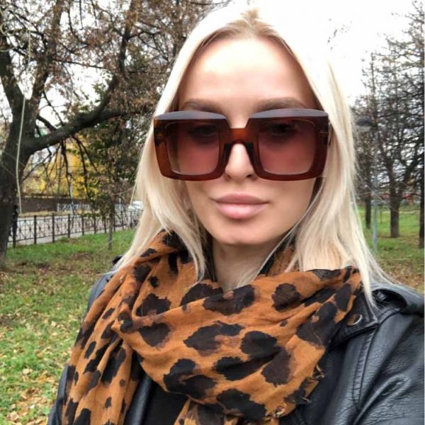 Oversized Square Sunglasses Rimless Frame Candy Color Glasses